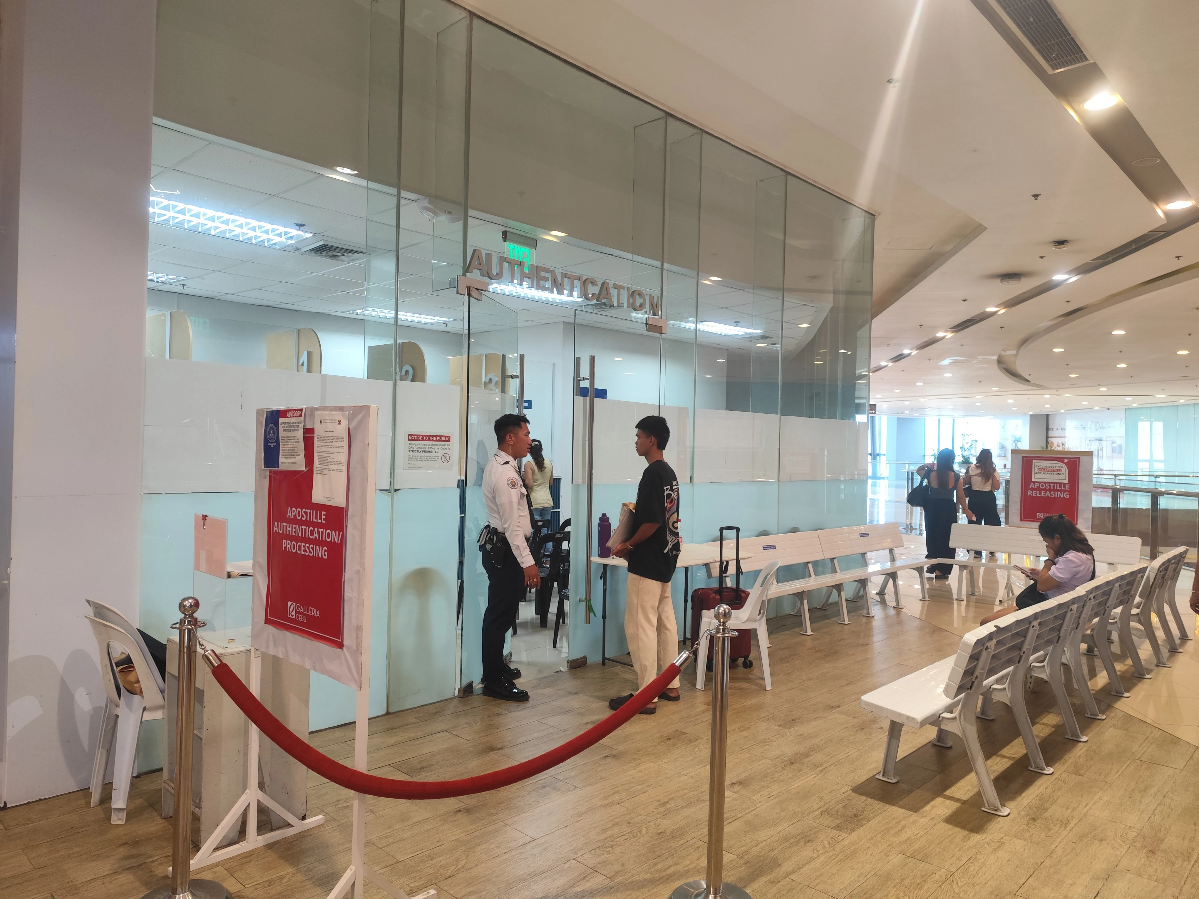 Authentication window at DFA Galleria Cebu